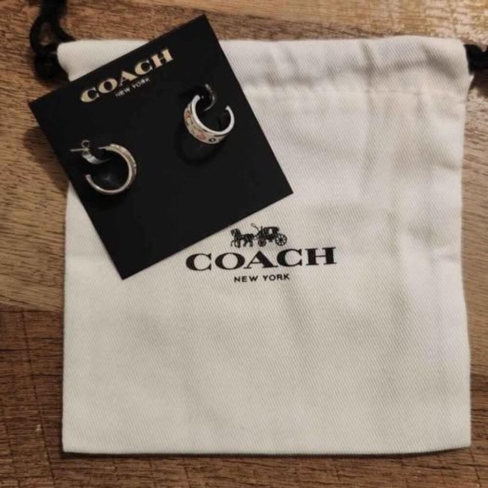 Coach NEW Small Hoop Earrings - Picture 4 of 5